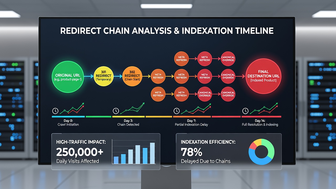 Analyzing redirect chain effects on indexation timelines for high-traffic e-commerce platforms